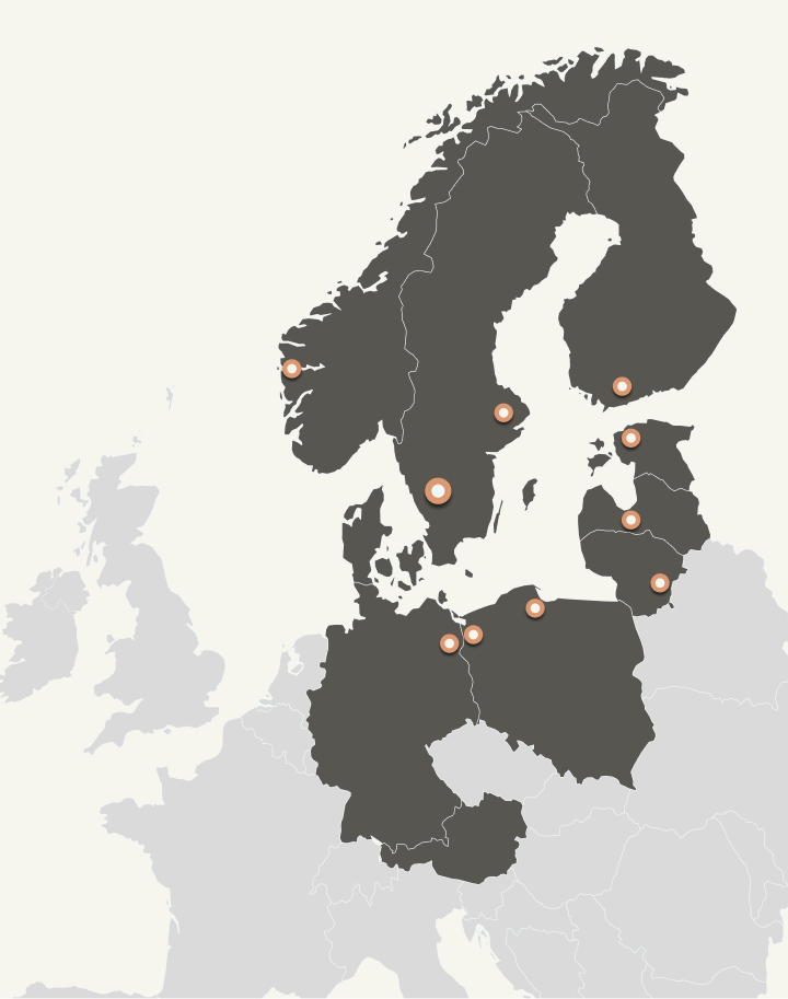 Auszug Weltkarte Skandinavien