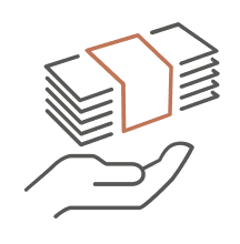 Icon Hand gibt Geldscheine