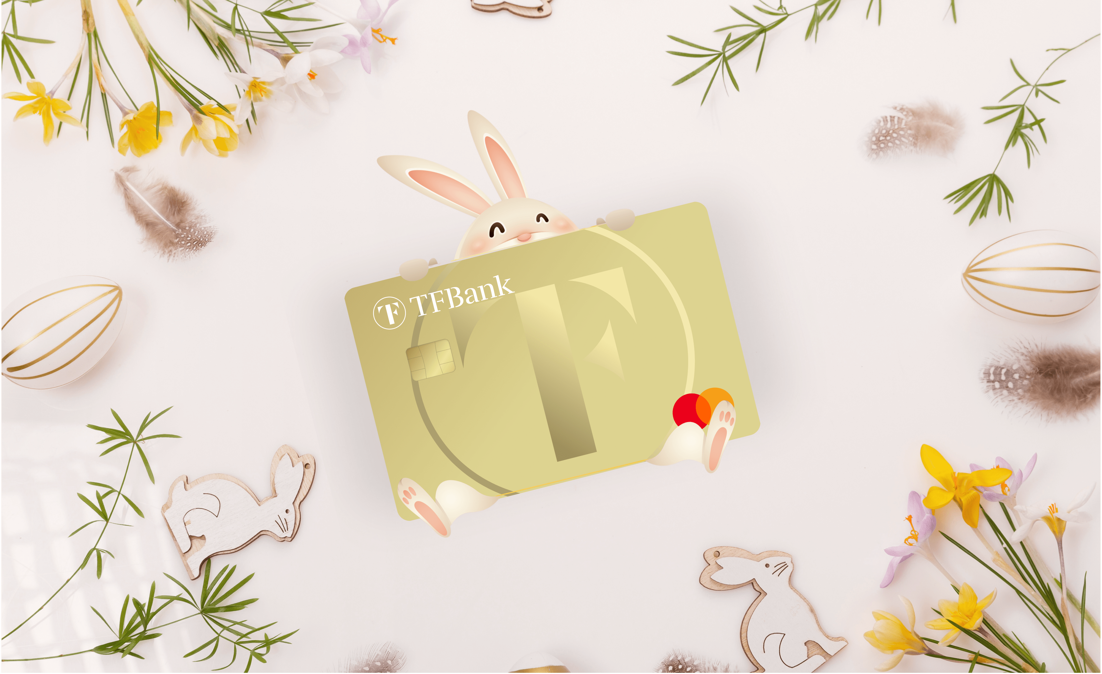 TF Mastercard ist zum Anlass Ostern geschmückt.